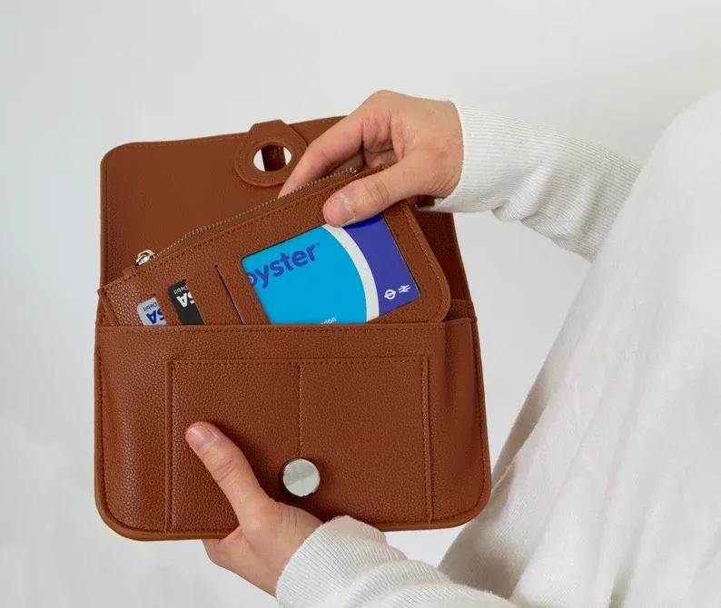 PLUSHH Women’s Luxury Leather-Look Wallet - 18 cm Organizer / محفظة نسائية فاخرة من PLUSHH بتصميم جلدي أنيق وحجم 18 سم